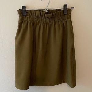 Hunter Green Paper Bag Skirt